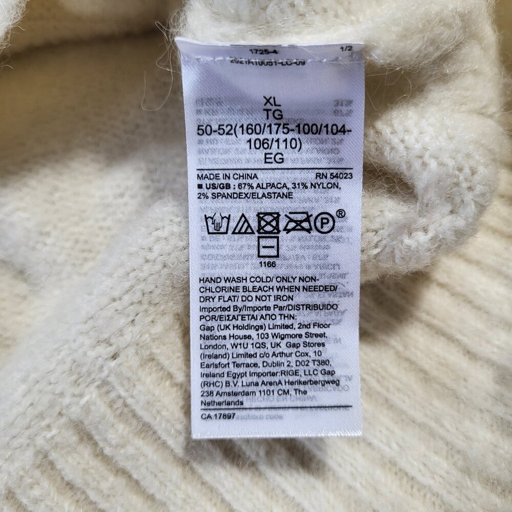 Banana Republic Alpaca Fair Isle Knit Sweater XL Beige Gray Nordic Winter Warm - Picture 7 of 9